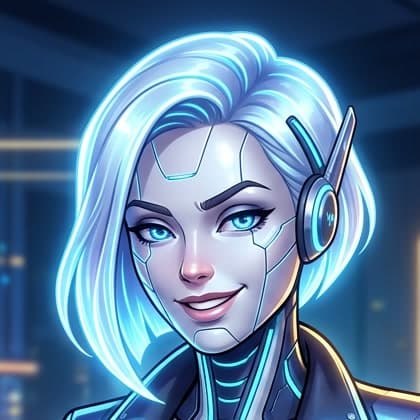 Retrato ilustrado da Lia, a assistente de IA da Meios Hábeis